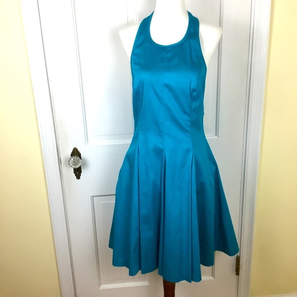 Jessica Simpson Fit & Flare Halter dress Size 6 Blue NWT - Picture 1 of 9